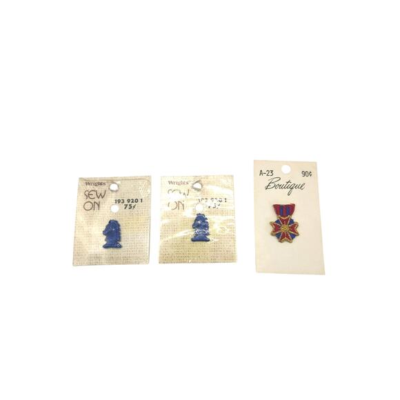 3 Vintage Sew-One Random Small Appliques Patches Sewing Needle Work Crafts Art - Picture 1 of 5